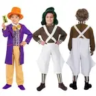 Bookweek Charlie and Chocolate Factory Outfit Kids Costume Willy Wonka Cosplay