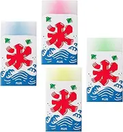 Plus Eraser, Air in Mt. Fuji Eraser, Summer Festival, Shaved Ice, 4 Assorted Colors, Blue Hawaii, Strawberry, Melon, Lemon, ER-100AIF 36-574 x 4