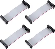 uxcell 4 Pcs IDC Flat Ribbon Cable, 2.54mm Pitch 30mm Width 10cm Long 24 Pin FC to FC Flat Ribbon Connector Jumper Wire for PC, LED Displays