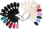 OFFIGAM 2Pcs Crown Shaped Nail Plate Color Cards Display Color Glossy for Nail Art Practice Suitable for Salon Personal Use