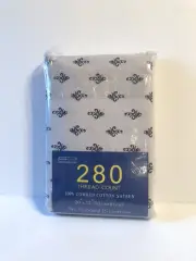 Vintage Home Living Standard Pillowcases Cotton Sateen Grey/black 280 Thread