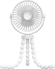 Crib Fan - Handheld Fan with Flexible Octopus Mount - 3-Speed Quiet Rechargeable Blower, Cooling Gadget for Outdoor Crib Dorm Car Seat Vacation Treadmill