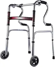 Walker, Lightweight Walking Frame Folding Lightweight Walker Adjustable Height Walking Frame with Wheels for Elderly Walking Mobility Aid Little Surprise