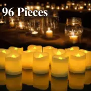 Set of 96 Realistic Flameless Flickering Bright LED Tealights Candles Party AU