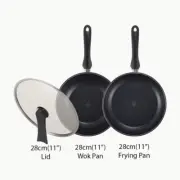 28cm(11") Frying Pan Wok Lid Cover Set Happycall Complete Titanium IH Induction