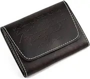 [DLUXCA] Men's Casual Wallet Vintage Organ Card Holder Buckle Embossed Wallet Handmade Wallet (Color : E, Size : 11 * 8cm)