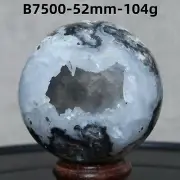 B7500-52mm-104g Natural agate spherulite geode ball quartz crystal Reiki healing