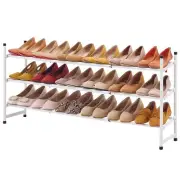 Expandable Shoe Rack Organizer 3 Tier Adjustable Shoe Shelf Metal Iron Shoe S...