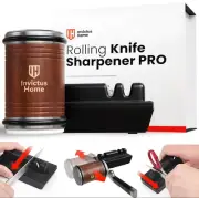 Tumbler Knife Sharpener - Rolling Knife Sharpener Kit with Diamond & Ceramic Dis
