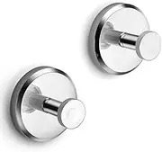 Home SO Suction Cup Hooks for Shower, Bathroom, Kitchen, Glass Door, Mirror, Tile – Loofah, Towel, Coat, Bath Robe Hook Holder for Hanging up to 15 lbs – Waterproof & Rustproof, Chrome (2-Pack) …