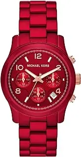Michael KorsWomen's Runway Chronograph Red Coated Stainless Steel Bracelet Watch 38mm