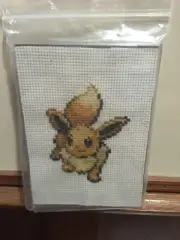 Magnet Pokemon Eevee Finished Cross Stitch