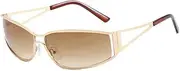 [HYYZZC] Sunglasses Women Men Oversized Gradient Goggle Steampunk Glasses Shades Eyewear Mirror Eyeglasses