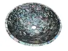 15" Round Abalone Shell Inlay Bathroom Vanity Washbasin Sink for Bath Interiors