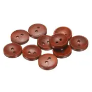 10pcs Wooden Sewing Button 15mm 2 Holes Round Craft Button Caramel