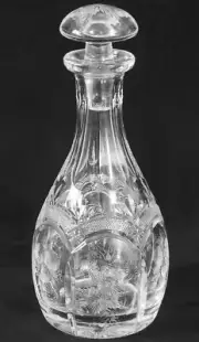 Tharaud Designs Chantilly Decanter - Copper Wheel Engraved Crystal