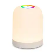 Portable LED Table Lamp with Touch Sensor,Night Lamp with Hanging Ring, Long Battery Life, RGB Lights, for Nursery, Camping, and Bedroom