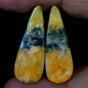 Natural BumbleBee Jasper Matched Pair 18.20 Cts. Cabochon Gemstone For Pendant
