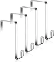 4 Pack Metal over the Door Hook for Hanging Towels Rack Heavy Duty Door Hanger O