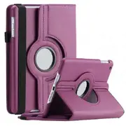 For Samsung Galaxy Tab A9 Case, 8.7 inch SM-X110 X115 Leather Smart 360 Rotate Flip Stand Case Cover (Purple)
