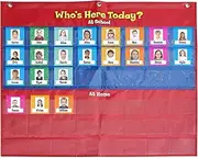 Labymos School Classroom Attendance Pocket Chart with 72 Color Cards Teacher Aessories for Classroom Management Early Education