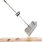 Sand Flea Rake, Stainless Steel Beach Sand Sifter with 15.8 Inch Shark Tooth Wide Basket, Detachable Long Handle Sand Rake for Beach Sand Flea Rake for Beach Sand Rake for Beach Sand Rake