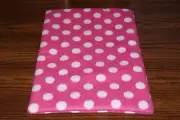 New Hot Pink Polka Dot Fleece Dog Cat Pet Carrier Crate Blanket FREE S/H! BCR