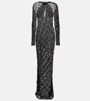 Coperni Sequin-embellished crochet maxi dress