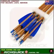 12x 31.5" Carbon Arrows 4" Feather Compound Recurve Bow Hunting Target Blue