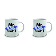 2x Mr. Always Right 360ml Ceramic Coffee/Tea Milk Mug Drink Water Cup w/ Handle