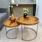 [MANGO TREES] "Olive" Wooden Nesting Coffee Table/Side Table 2PCS Set