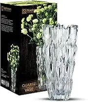 Nachtmann Quartz Crystal Vase, Clear – Sparkling Geode-Inspired Design Adds Luxury to Floral Displays – Elegant Machine-Made Home Décor with Brilliant Light Refraction – 26 cm Height