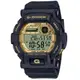 【CASIO 卡西歐】G-SHOCK 震動 閃動響報 黑X金_GD-350GB-1_50.8mm