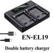 Dual Battery Charger For Nikon EN-EL19 Coolpix W150 W100 A100 S100 S2500 S2600