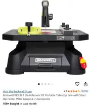 Rockwell RK7323 BladeRunner X2 Portable Tabletop Saw with Accessories