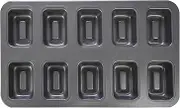 10 Cup Financier Cake Baking Pan Mini Brownie Bite Square Muffin Cupcake Small Banana Bread Loaf Meatloaf Cornbread Nonstick Madeleine Cookie All Edge Only Corner Individual Tin Tray Mold