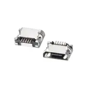 30PCS Micro USB Female Socket Connector, 5-Pin DIP 180 Degree, Repair Adapter