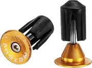 uxcell Bar End Plugs Aluminum Handlebar End Caps Bike Plugs 0.7oz Expanding Locking for MTB Road BMX Fixed Gear Bike, Yellow