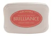 Tsukineko Archival Pigment Brilliance Ink Pad - 096 rocket red gold Metallic