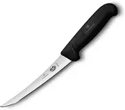Victorinox Fibrox Curved Flexible Narrow Blade Boning Knife, Black, 5.6613.15