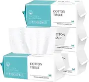 Disposable Face Towel 100 Count, Soft Cotton Facial Dry Wipes, Multi-Purpose for Skin Care, Makeup Remover, Face Wipes and Facial Cleansing(4 Pack)