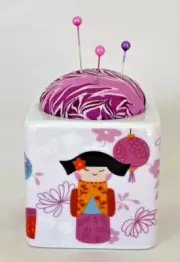 Handmade Quirky Pincushion/Pin Cushion-Pin Princess Designs. Crushed Walnut Fill