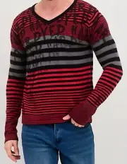 Ed Hardy by Christian Audigier SZ Medium Wool Blend Pullover Sweater V-Neck NWT