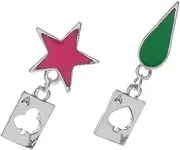[COLLBATH] Jewelry for Women 1 Pair Poker Card Earrings Dangler Star Drop Hoop Earrings