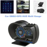 Smart Car OBD2+GPS HUD Multi Gauge Head-Up Digital Display Speedometer RPM Alarm