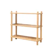 MIUZ 2 Tier Bookshelf Display Shelf Solid Oak Wood Book Case Storage Rack Stand