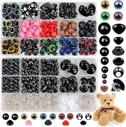 700pcs Safety Eyes Toy, Plastic Colorful Glitter Safety Craft Doll Eyes Noses with Washers for Crochet Stuffed Amigurumi Animals Teddy Bear Soft Toy Craft Making DIY Crafts