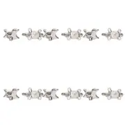 6PK A.FRESCO Porcelain Floating Platypus Garden Pond Decor 14x8cm Silver