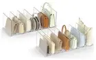 Bag & Purse Organizer for Closet: Adjustable Clear Handbag Storage Shelf 4-Pack