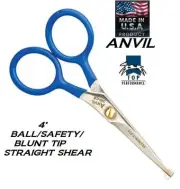 GROOMING Ball Nose/Safety/Blunt Tip 4" Straight Shears Scissors Pet Dog Cat *NEW